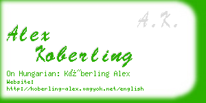 alex koberling business card